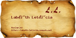 Labáth Letícia névjegykártya